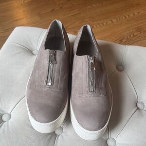 Vince Camuto Suede Slip-On Sneakers with Zipper